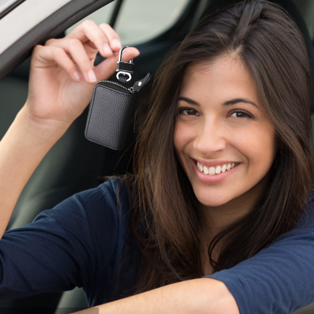 PALAY Car Key Case Protection Leather Car Smart Keychain Coin Holder Auto Remote Car Key Holder for Women and Men Gifts for Men(8.5x5.2CM) PALAY Car Key Case Protection Leather Car Smart Keychain Coin Holder Auto Remote Car Key Holder for Women and Men Gifts for Men(8.5x5.2CM)